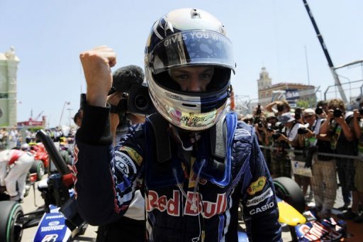 Sebastian Vettel le 26 juin 2010 à l'issue des essais qualificatifs à Valance