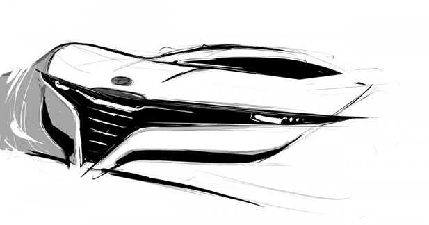 Bertone : première esquisse de l'étude de coupé Alfa Romeo