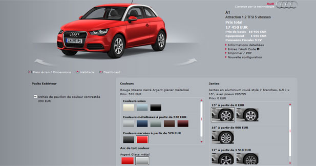 Configurez vous même votre future Audi A1
