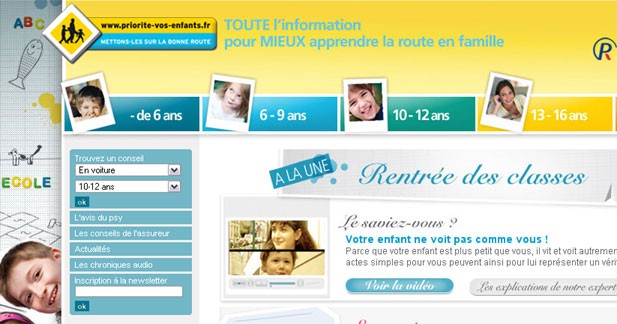 Un nouveau site pour sensibiliser les enfants à la sécurité routière