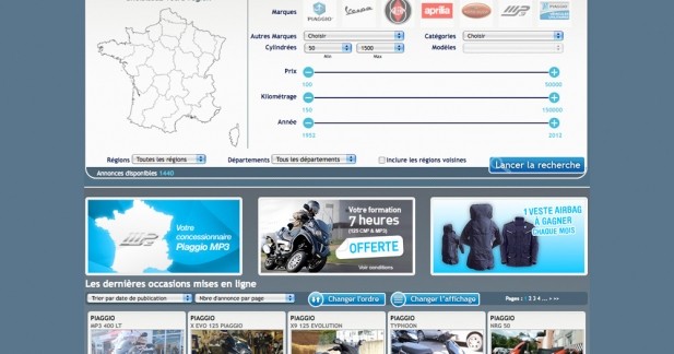Piaggio France : nouveau site occasions 2-roues