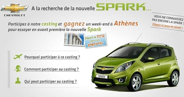 Chevrolet : un séjour à Athènes à gagner via un casting sur le web