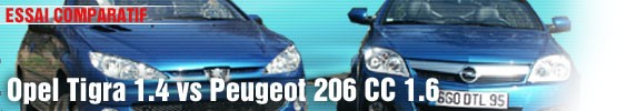 Essai comparatif/ Opel Tigra 1.4 vs Peugeot 206 CC 1.6