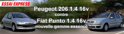 Essai/ Peugeot 206 1.4 16v / Fiat Punto 1.4 16V : nouvelle gamme essence