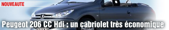 Peugeot 206 CC Hdi : un cabriolet très économique