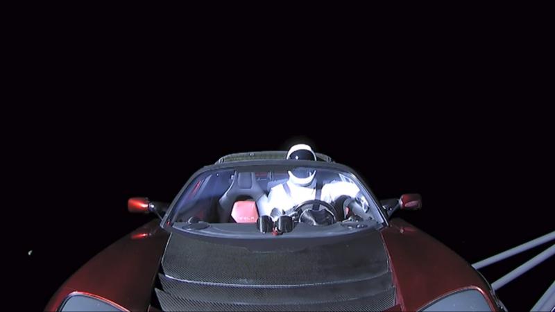 La Tesla Roadster dans l'espace