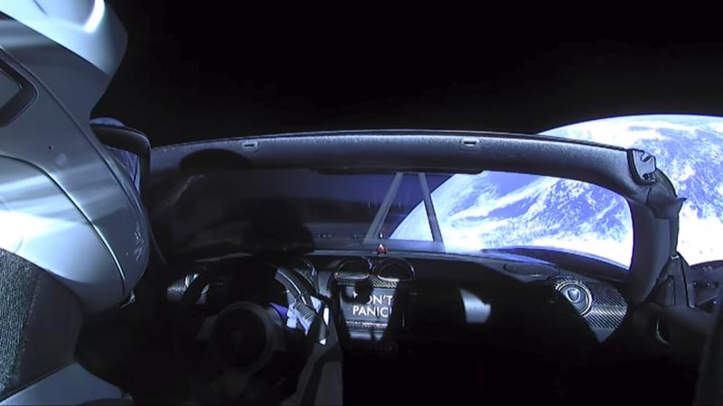 La Tesla Roadster dans l'espace
