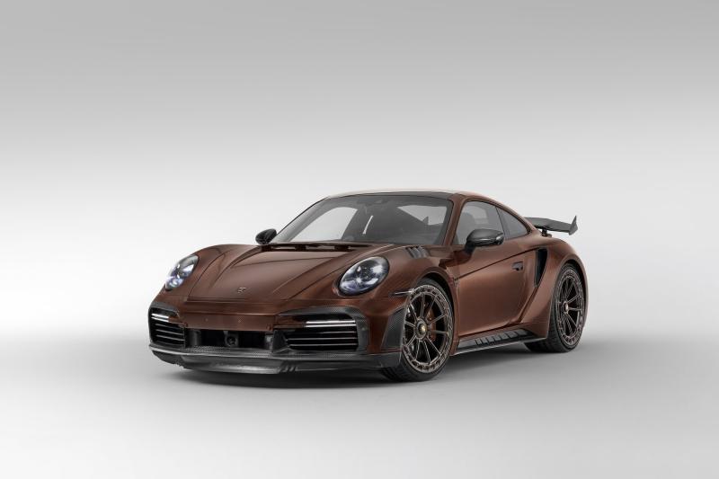 Porsche 911 Turbo S | Les photos de la préparation couleur chocolat