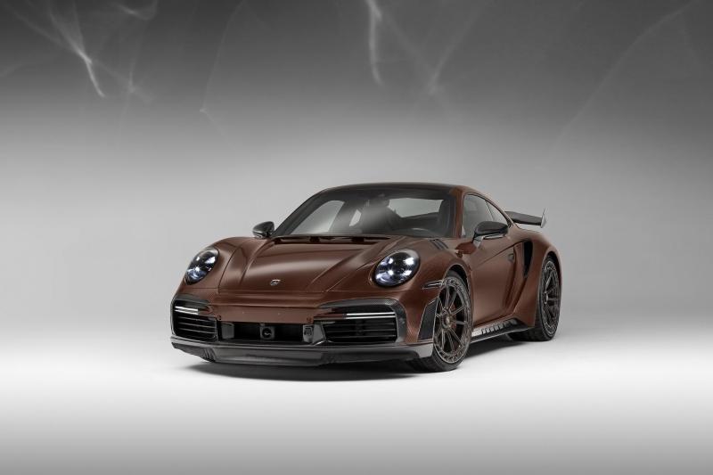 Porsche 911 Turbo S | Les photos de la préparation couleur chocolat