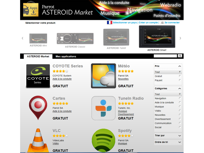  - Applications Parrot Asteroid Smart