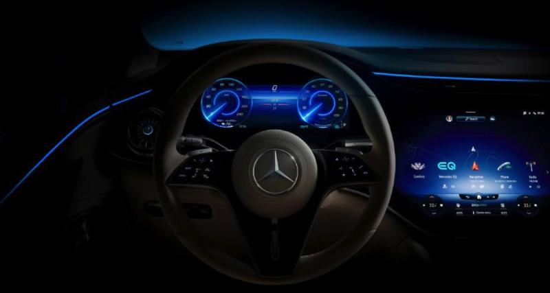 Mercedes-Benz EQS SUV (2022) : le vaisseau amiral électrique nous invite à découvrir son intérieur - Le conducteur empêché de regarder du contenu en roulant