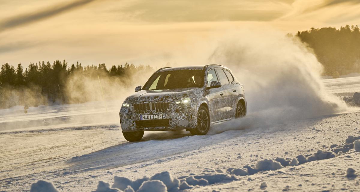 Le futur BMW iX1 sous camouflage dans le Grand Nord