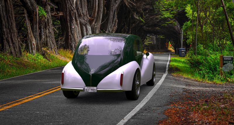 Olympian 01 (2022) : une voiture électrique moderne qui adopte un look de berline des années 1930 - L’autonomie frise les 500 kilomètres
