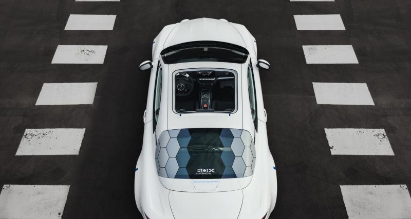 Alpine A110 E-ternité (2022) : le prototype de l’A110 électrique se dévoile, il ne renie pas son ADN sportif - Le toit découvrable, une grande première