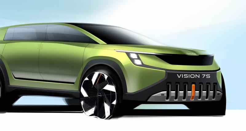  - Le nouveau SUV électrique de Skoda, le Vision 7S, se montre sur ces croquis inédits