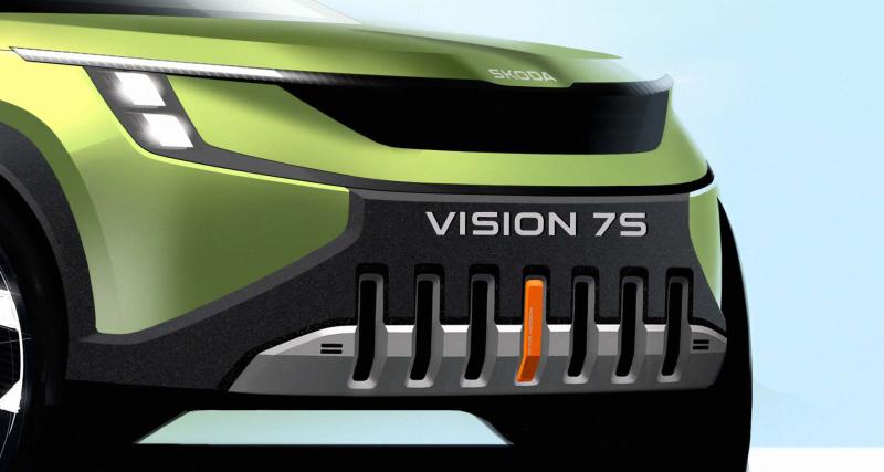 Le nouveau SUV électrique de Skoda, le Vision 7S, se montre sur ces croquis inédits - Croquis du Skoda Vision 7S