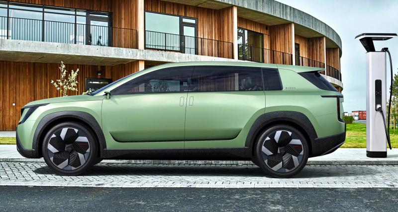 Skoda Vision 7S (2022) : ce nouveau SUV électrique 7 places annonce un futur modèle familial - Des portes à ouverture antagoniste pour le concept car