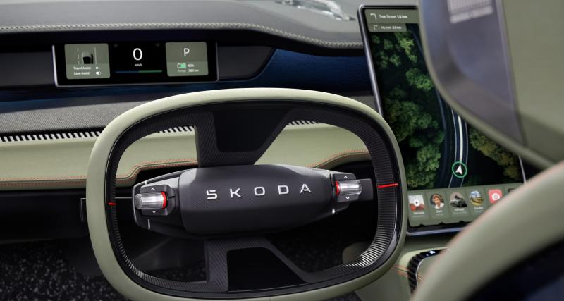 Skoda Vision 7S (2022) : ce nouveau SUV électrique 7 places annonce un futur modèle familial - Un affichage tête haute à réalité augmentée