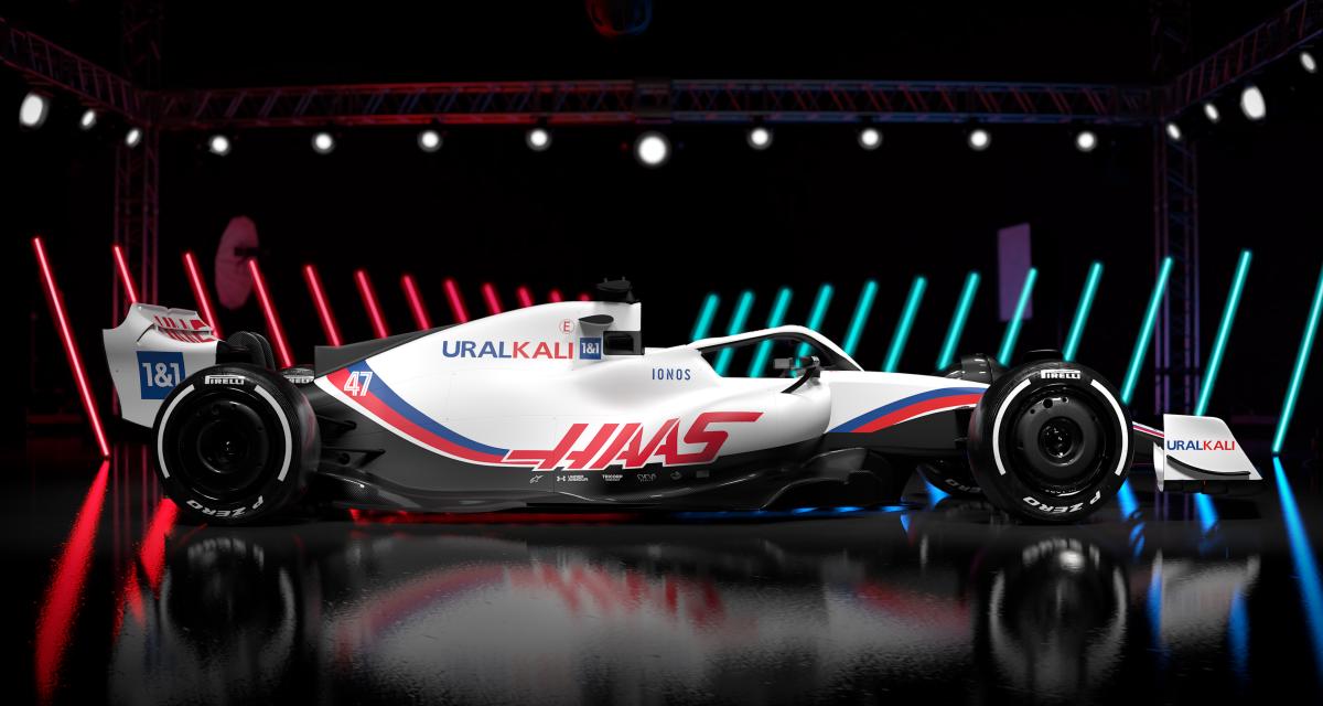 La monoplace Haas pour la saison 2022 de F1