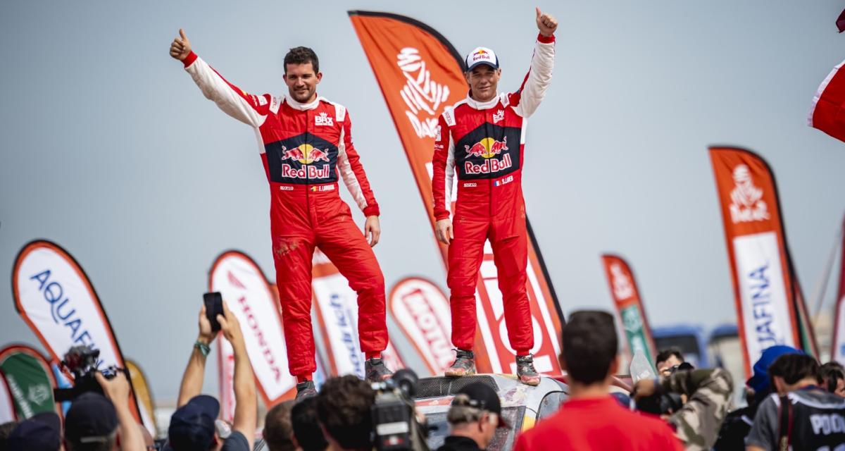 Sébastien Loeb et Fabian Lurquin à la fin du Dakar 2023.