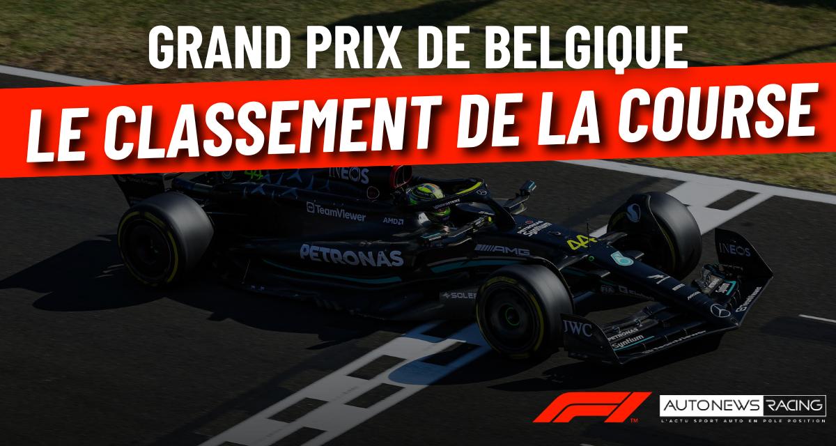 GP de Belgique de F1 - Huitième victoire de suite pour Verstappen, le classement de la course