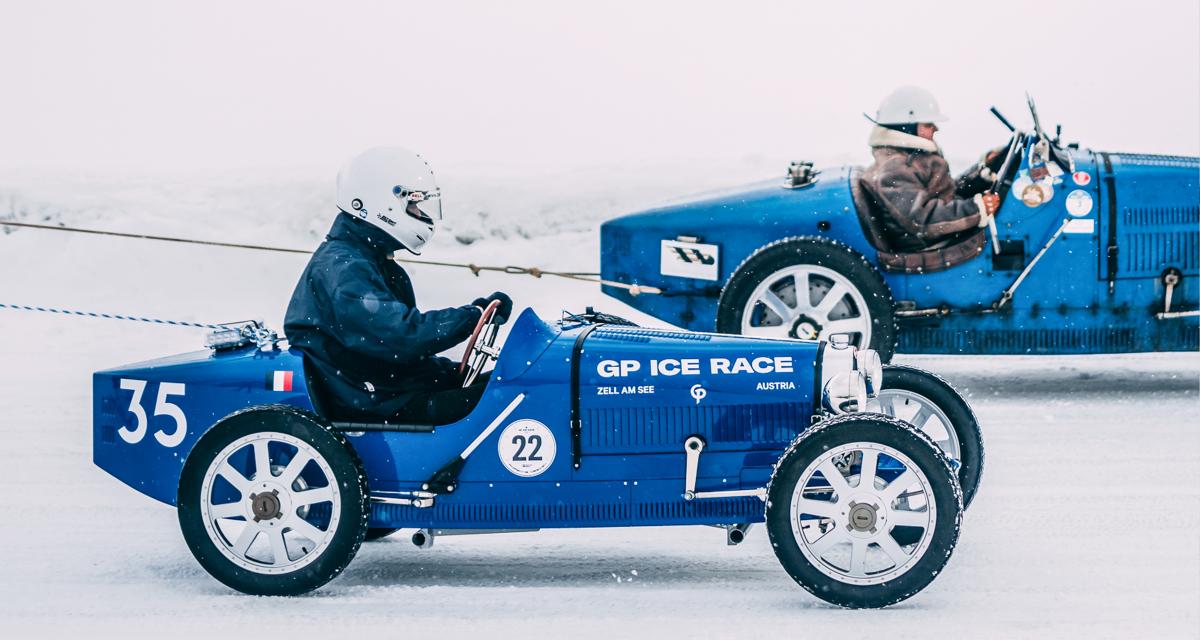 Bugatti fait rouler deux modèles sur la glace lors d'une course en Autriche