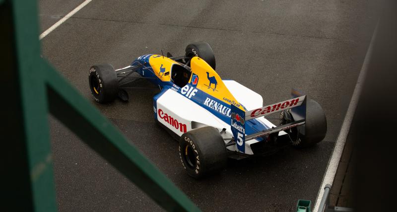 Nigel Mansell met en vente la Williams sur laquelle il a fait faire un tour d’honneur à Ayrton Senna - Nigel Mansell aux côtés d'Ayrton Senna lors du Grand Prix de Grande-Bretagne 1987