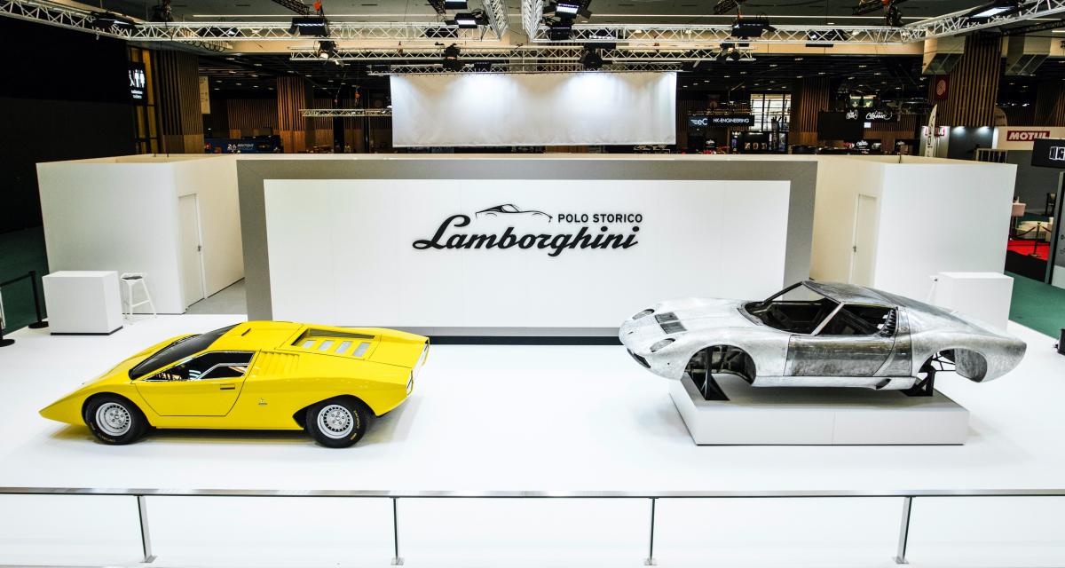 Lamborghini rend un dernier hommage à ses supercars à moteur V12 sur son stand de Rétromobile