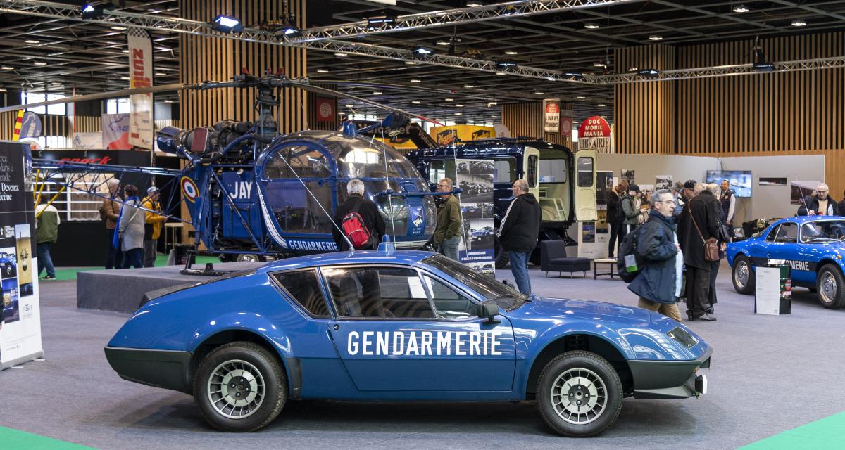Alpine A310, Matra Djet, hélicoptère Alouette… Plongée dans l’exposition de la Gendarmerie à Rétromobile
