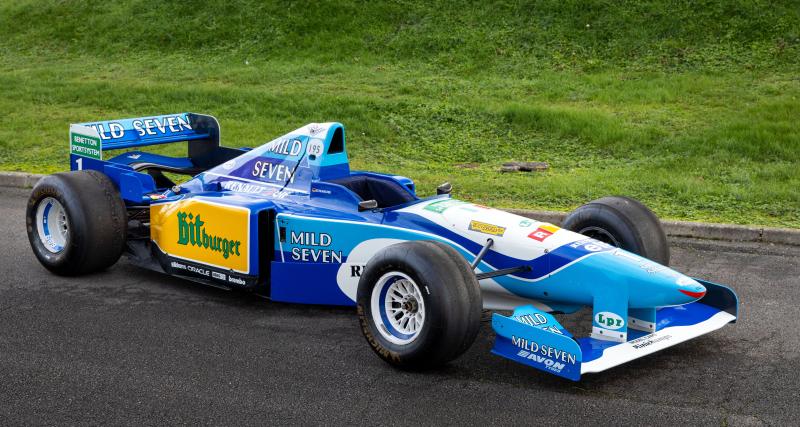 Pilotée par Michael Schumacher, cette F1 Benetton Renault est à vendre à Rétromobile 2023