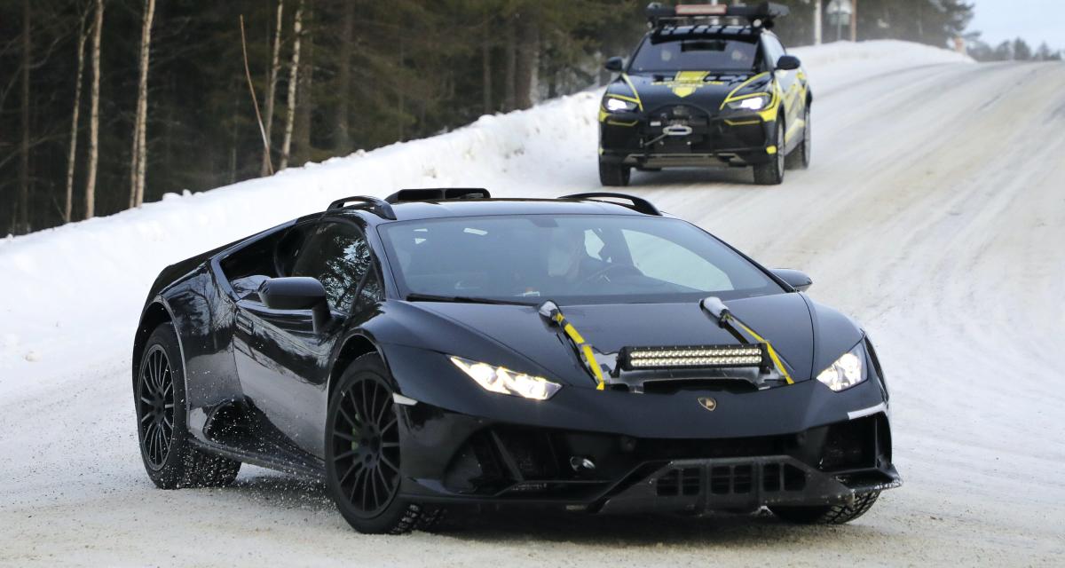 Lamborghini Huracan Sterrato : la supercar tout-terrain surprise en plein essai sur la neige