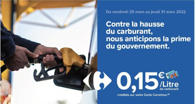  - Carrefour anticipe la remise carburant avec 15 centimes par litre jusqu’à fin mars
