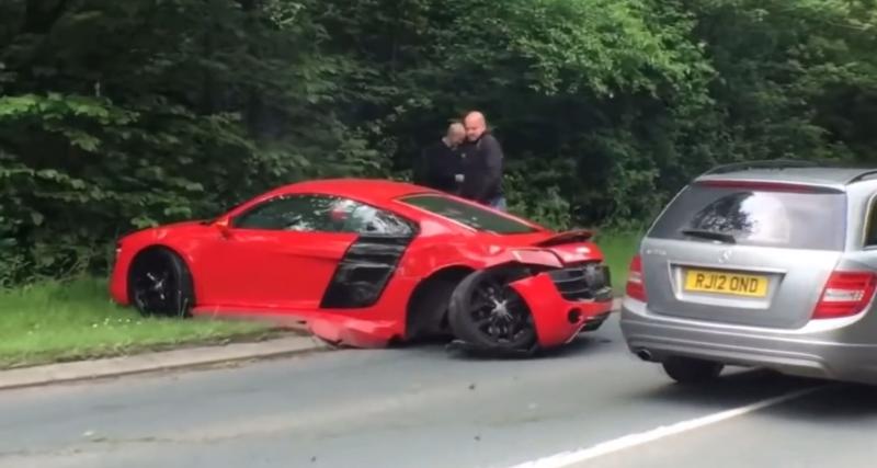  - VIDEO - Son Audi R8 était trop puissante pour lui