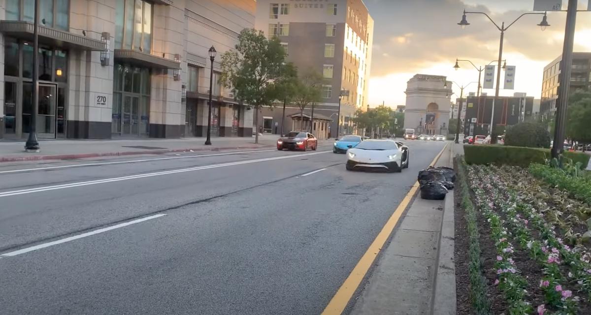Accident à plusieurs milliers de dollars entre supercars dans les rues d'Atlanta