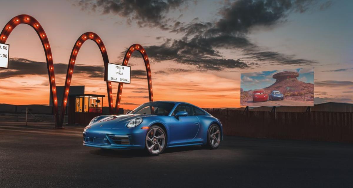 Porsche 911 Sally Special (2022) : dérivé d’une Carrera GTS, ce one-off rend hommage à Sally du film Cars