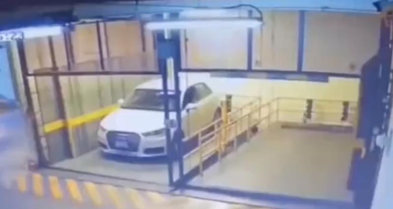 VIDEO - Cet ascenseur pour voiture est défectueux, cette Audi en fait les frais