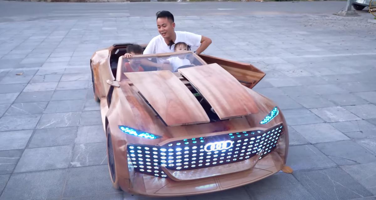 Il construit un concept car Audi en bois pour son fils !