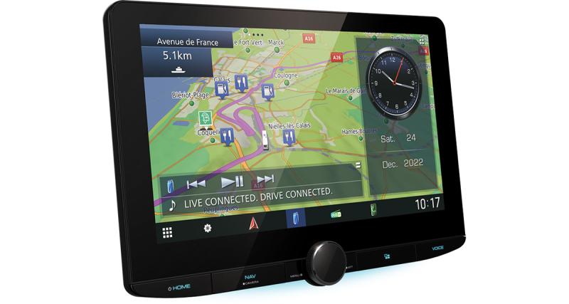 Kenwood-Electronics dévoile un nouvel autoradio GPS connecté avec grand écran
