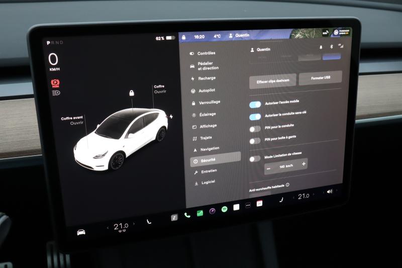 Le système multimédia du Tesla Model Y en images