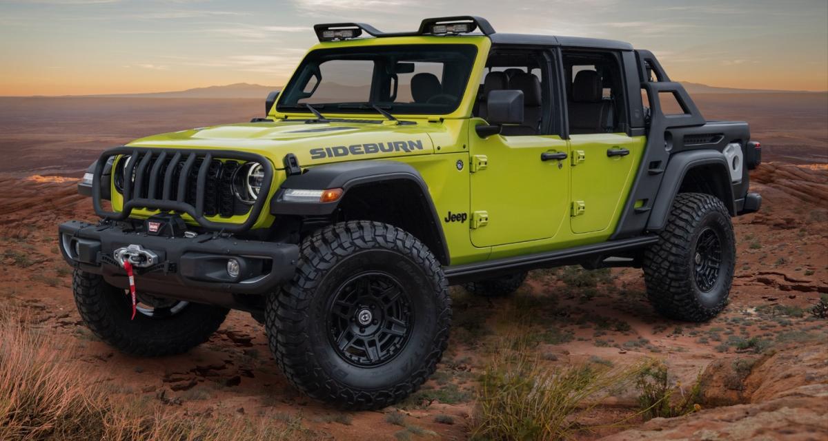 Jeep Gladiator Rubicon Sideburn Concept (2023) : le pick-up tout-terrain se montre dans le désert