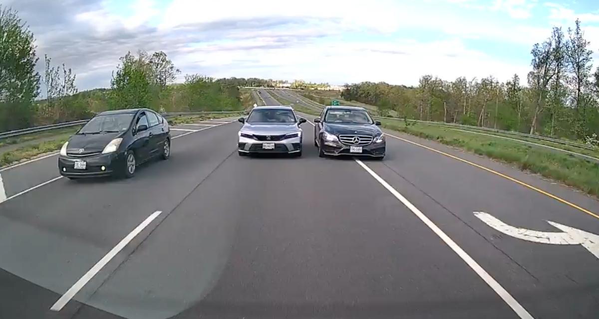 VIDEO - Vexé de s'être fait doubler, cet automobiliste donne tout pour repasser devant