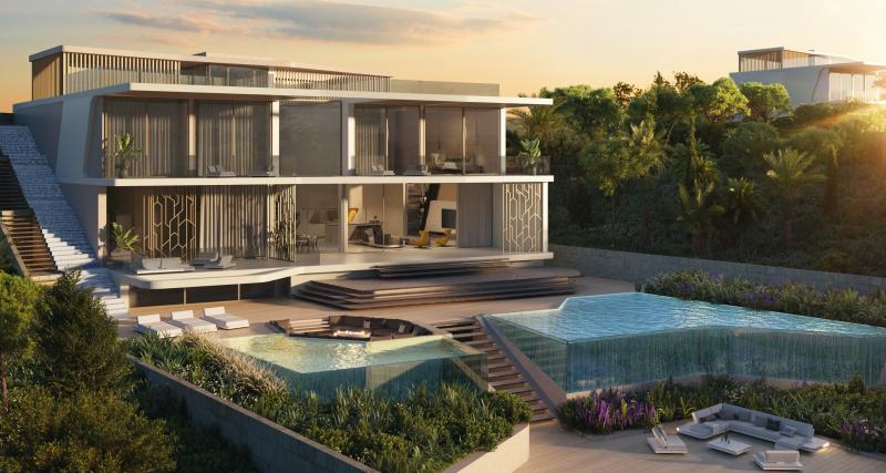 Après Bentley et Bugatti, Lamborghini dévoile son complexe immobilier de luxe - Piscines et terrasses avec vue sur la Méditerranée