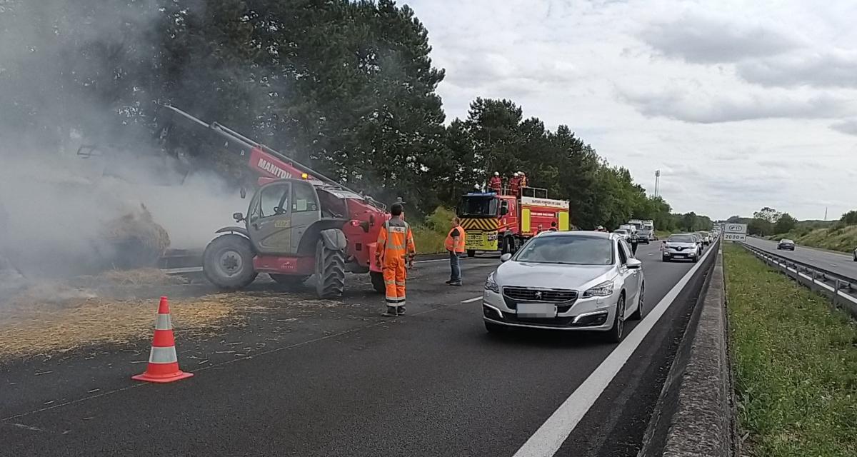 Les automobilistes filment un camion en feu sur l'autoroute, ils sont tous verbalisés par la gendarmerie