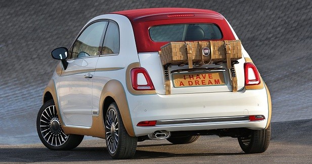 Du cuir sur la carrosserie pour le premier exemplaire de la Fiat 500 - Un exemplaire vendu 55 000 euros