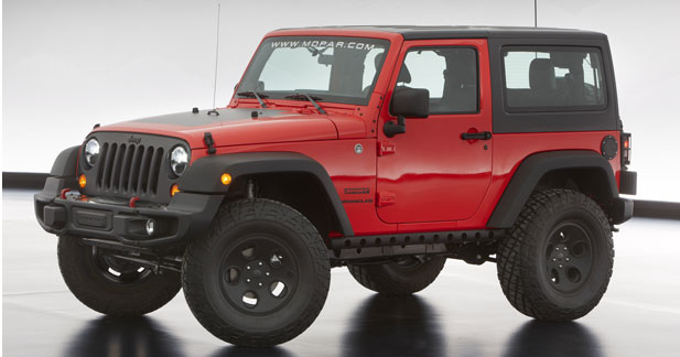 6 nouveaux concepts chez Jeep - Jeep Wrangler Slim : en rouge et noir