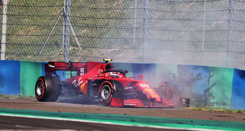Scuderia Ferrari - Grand Prix de Hongrie de F1 - L’accident de Carlos Sainz lors des qualification en vidéo