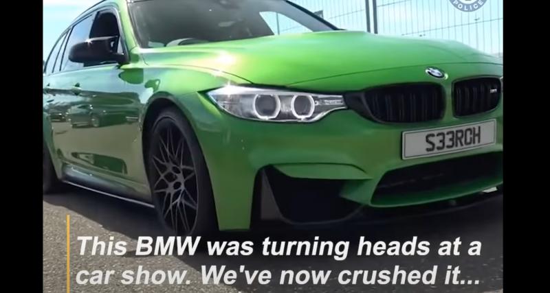  - La police britannique détruit fièrement une BMW M3 modifiée