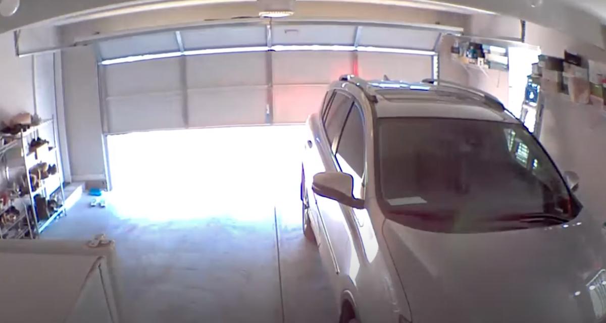 VIDEO - En quelques secondes à peine il a réussi à détruire sa porte de garage