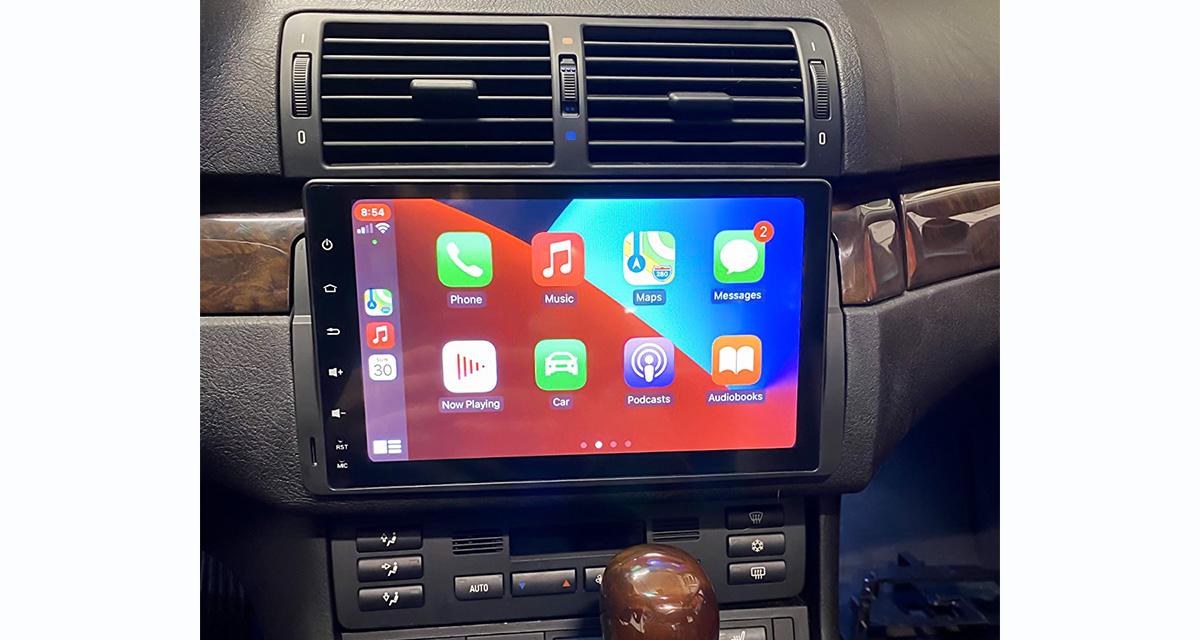 Un autoradio Android 11 avec CarPlay pour les BMW E46