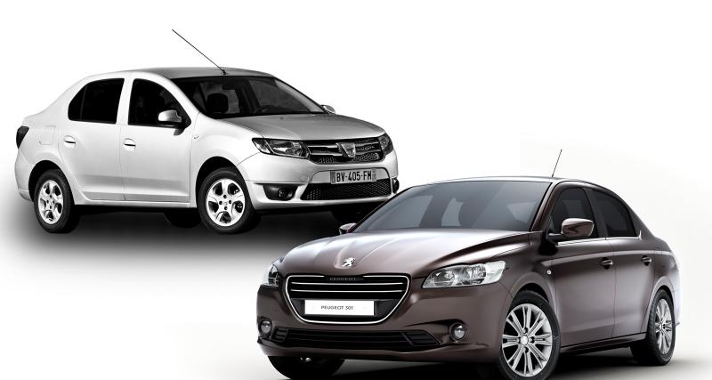  - Comparatif prix entre la Peugeot 301 et la Dacia Logan